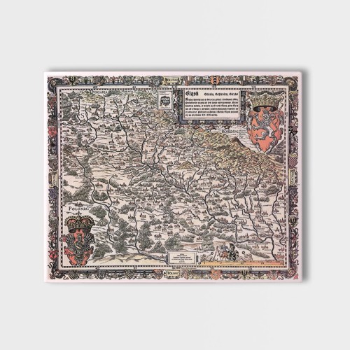 Mapa Śląska M. Helwiga na płótnie